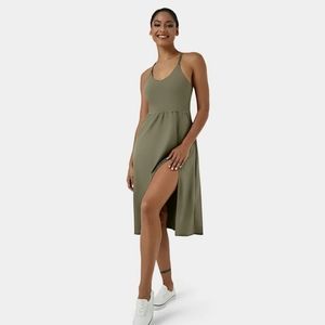 Halara La La Land olive racerback dress with pockets - size M